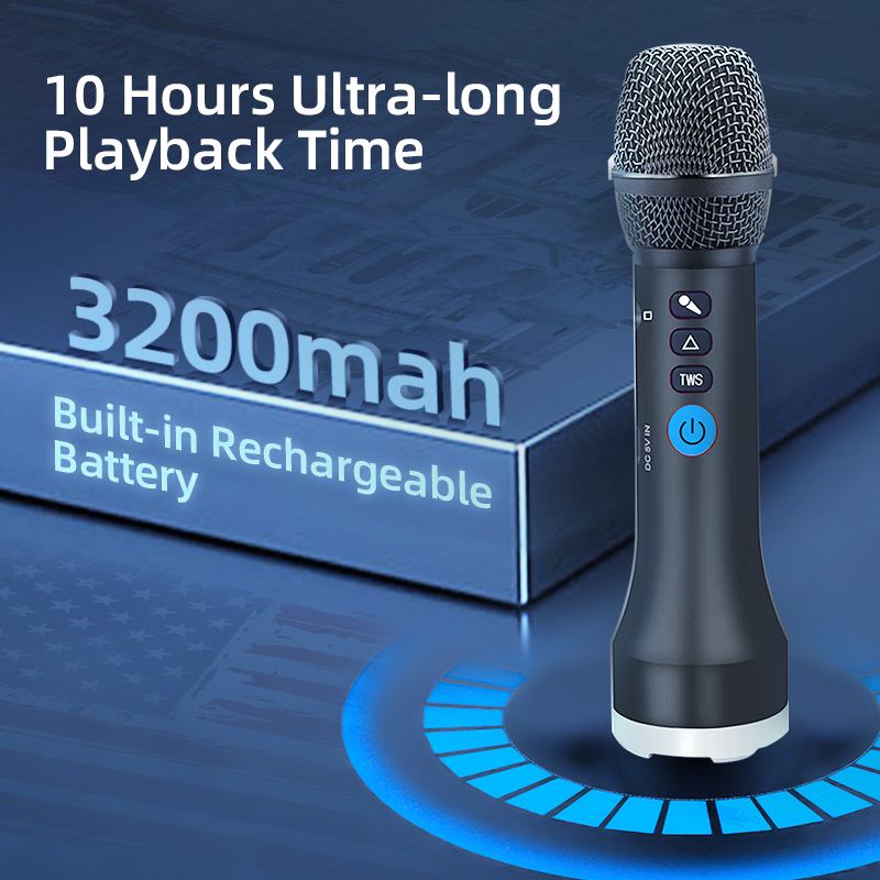 YOFITS L-1268 20w High Quality Mini Portable Rechargeable Wireless Karaoke Microphone Speaker With Microphone - Image 5
